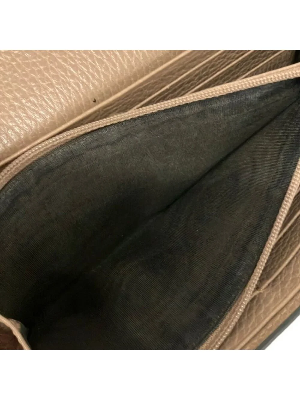 ★SOLD★ Gucci Wallet GG Marmont Pink Beige Ivory Dark Brown Leather - Picture 4 of 7